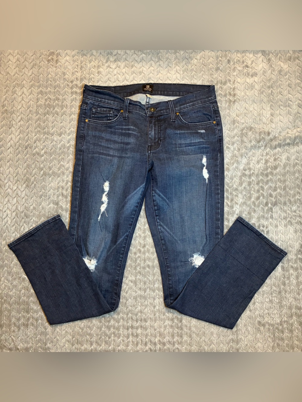 Just Black Dark Blue Denim Jeans with Button Fly